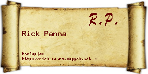 Rick Panna névjegykártya